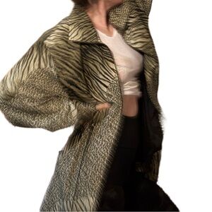 Vintage Amber Dawn Animal Print Jacket Leopard/Tiger Zip up Jacket/Anorak Jacket